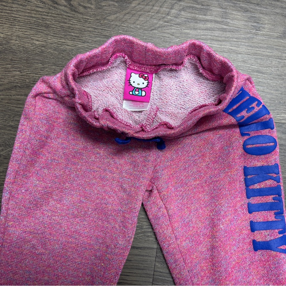 Hello Kitty 3T Pink Sparkle Matching Set Knit Fabric w Full Zip Hoodie, GUC. - Picture 7 of 11